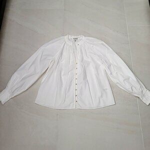 Joie 100% Cotton White Long Sleeve Button Down Shirt. Size M